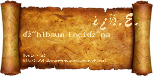 Öhlbaum Enciána névjegykártya
